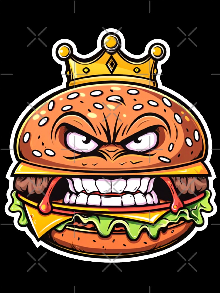 Angry Cheese Burger King by shortie-aiart Unisex , , , Long Sleeve Tee