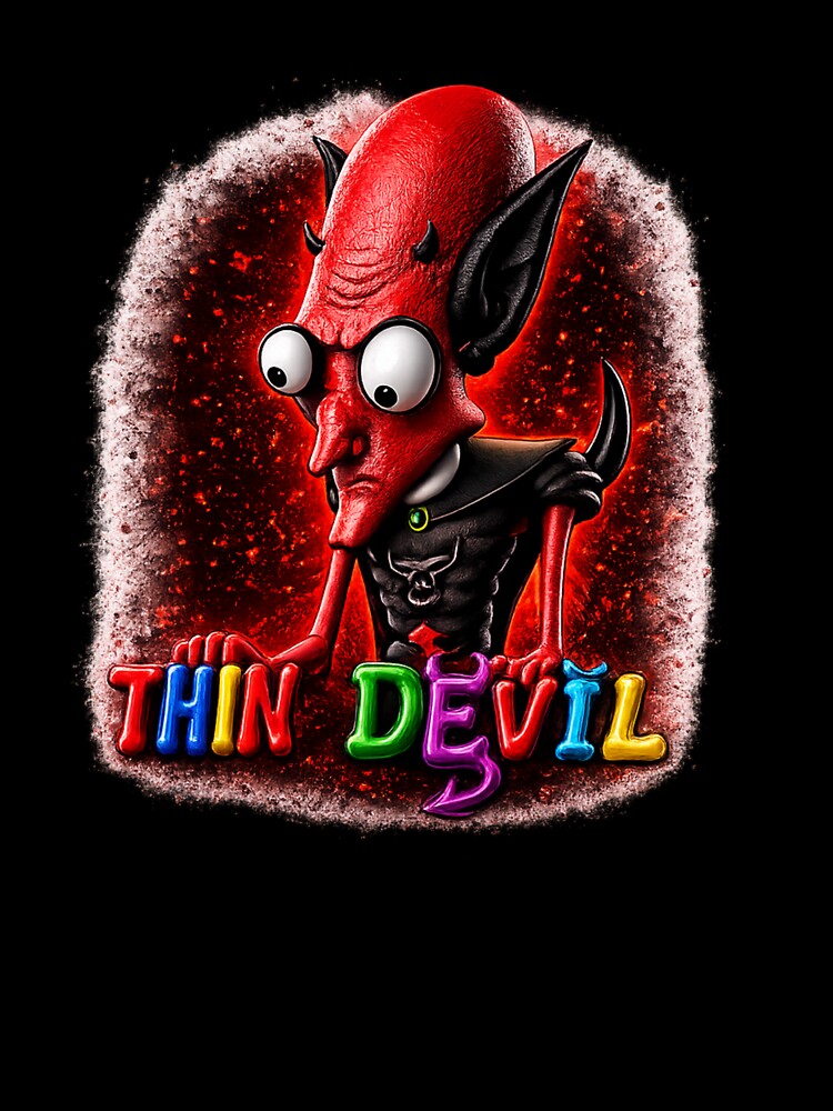 Thin Evil Devil Red Demon Graphic by GiftedInk Unisex , , , Long Sleeve Tee