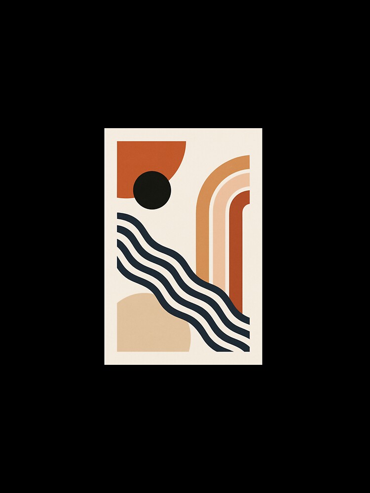 Modern Abstract Geometric Art – Minimalist Shapes in Earth Tones by chakibbibitriki