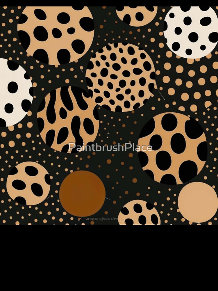 Retro Polka Dot Circles in Earth Tones with Animal Print Style by PaintbrushPlace