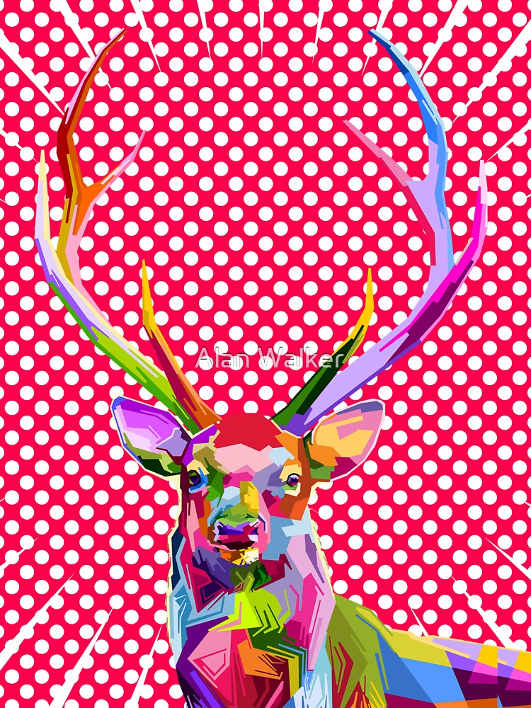 Tunnel Vision Reindeer Pop Art (Bubblegum) by Octavio00 Unisex , , , Long Sleeve Tee