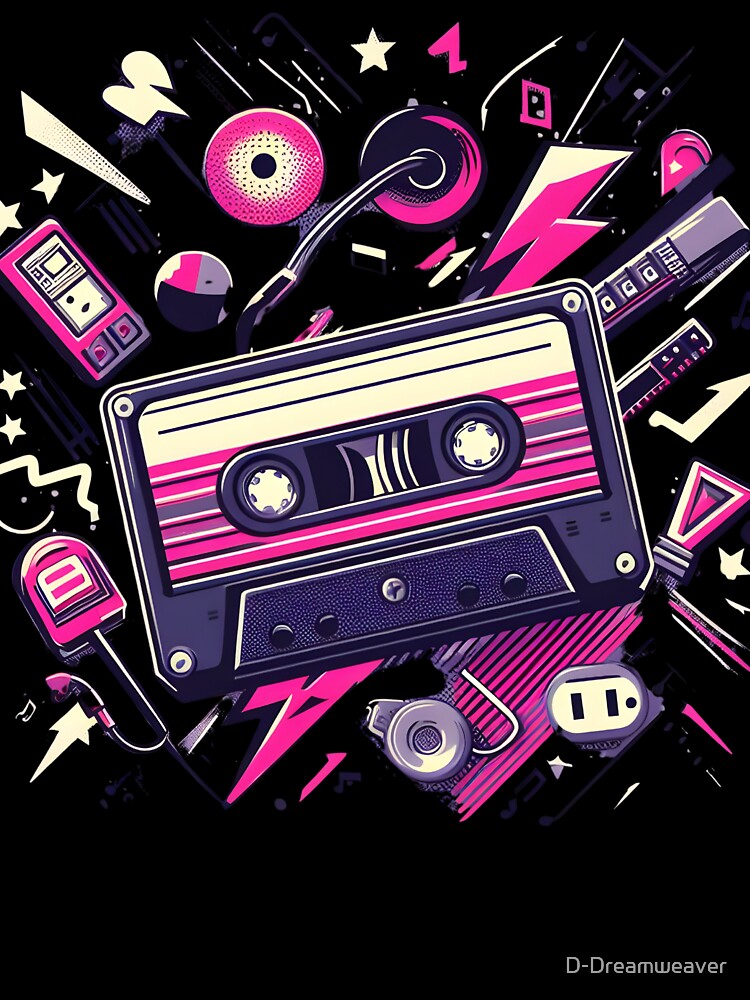 90's Retro Cassette by D-Dreamweaver Unisex , , , Long Sleeve Tee
