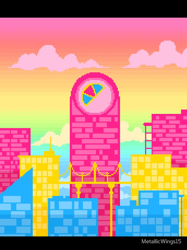 Pixel Pan Pride City by MetallicWings15 Unisex , , , Long Sleeve Tee