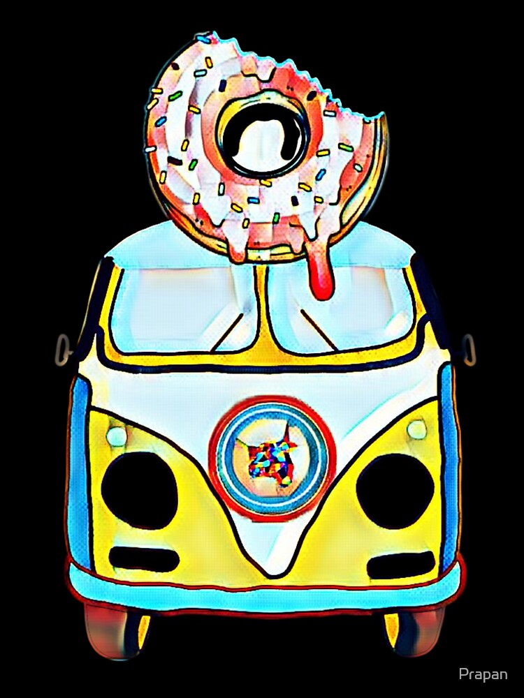 donut car donut cartoon by Prapan Unisex , , , Long Sleeve Tee