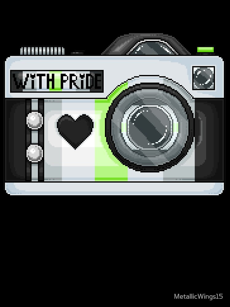 Agender Pride Pixel Camera by MetallicWings15 Unisex , , , Long Sleeve Tee