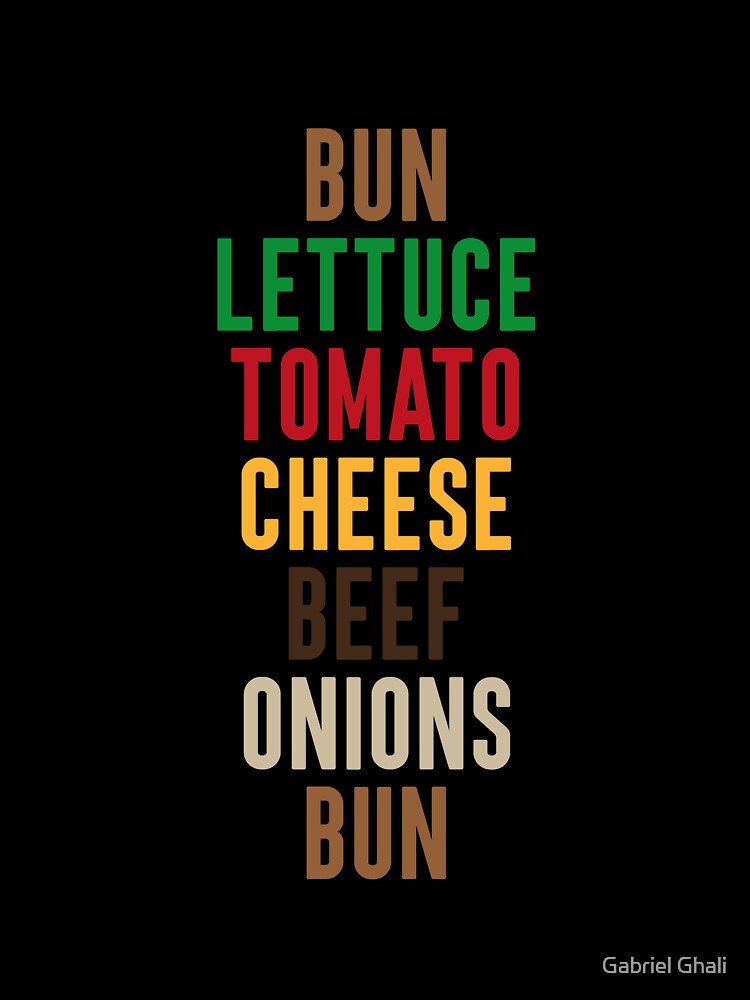 Burger Type by Gabriel Ghali Unisex , , , Long Sleeve Tee