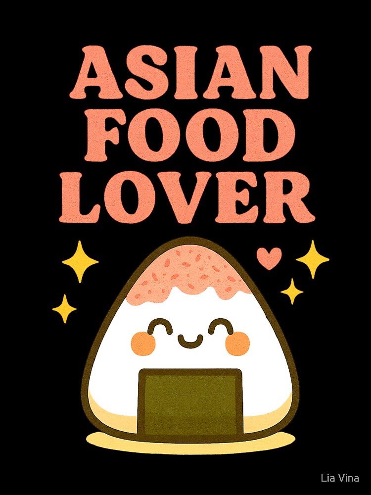 Asian Food Lover Onigiri by Lia Vina Unisex , , , Long Sleeve Tee