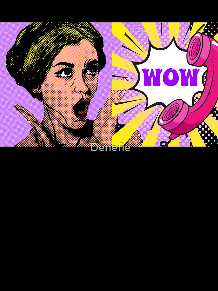 Pop Culture Pop Art Pop Culture Pattern: WOW by Denefie Unisex , , , Long Sleeve Tee