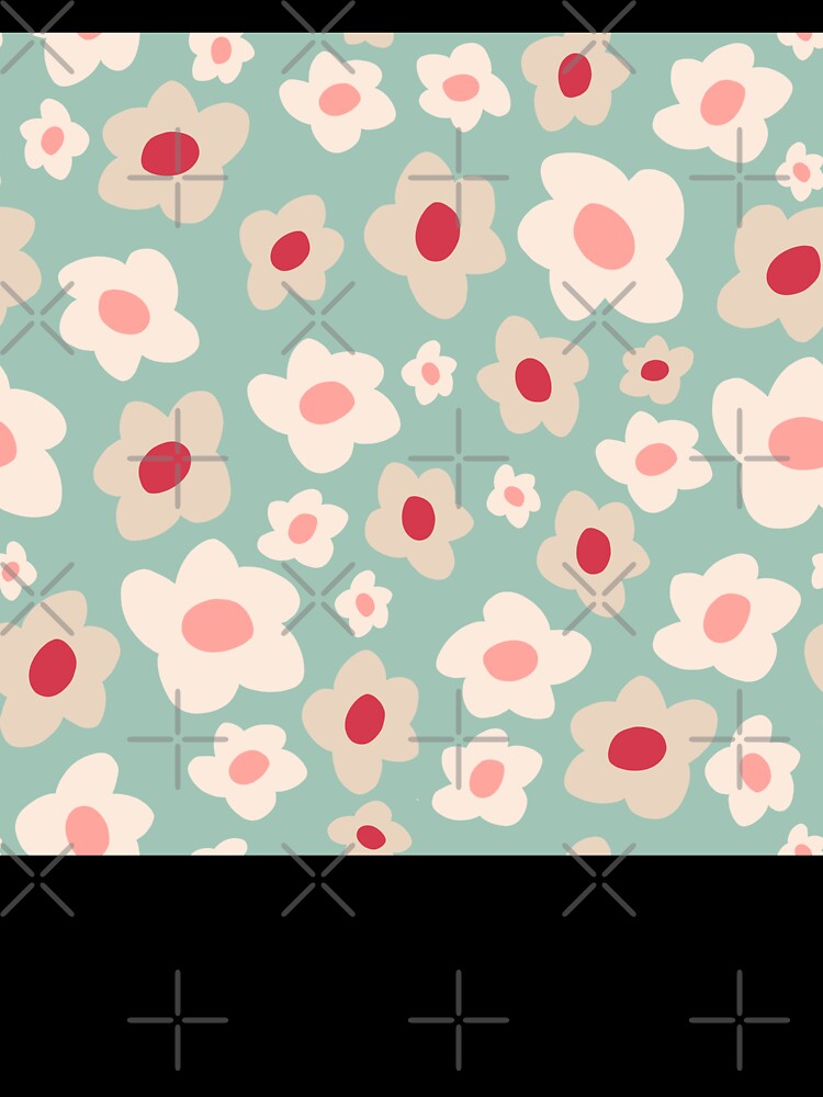 Retro Floral Surface Pattern Teal & Pink by scorpiolane