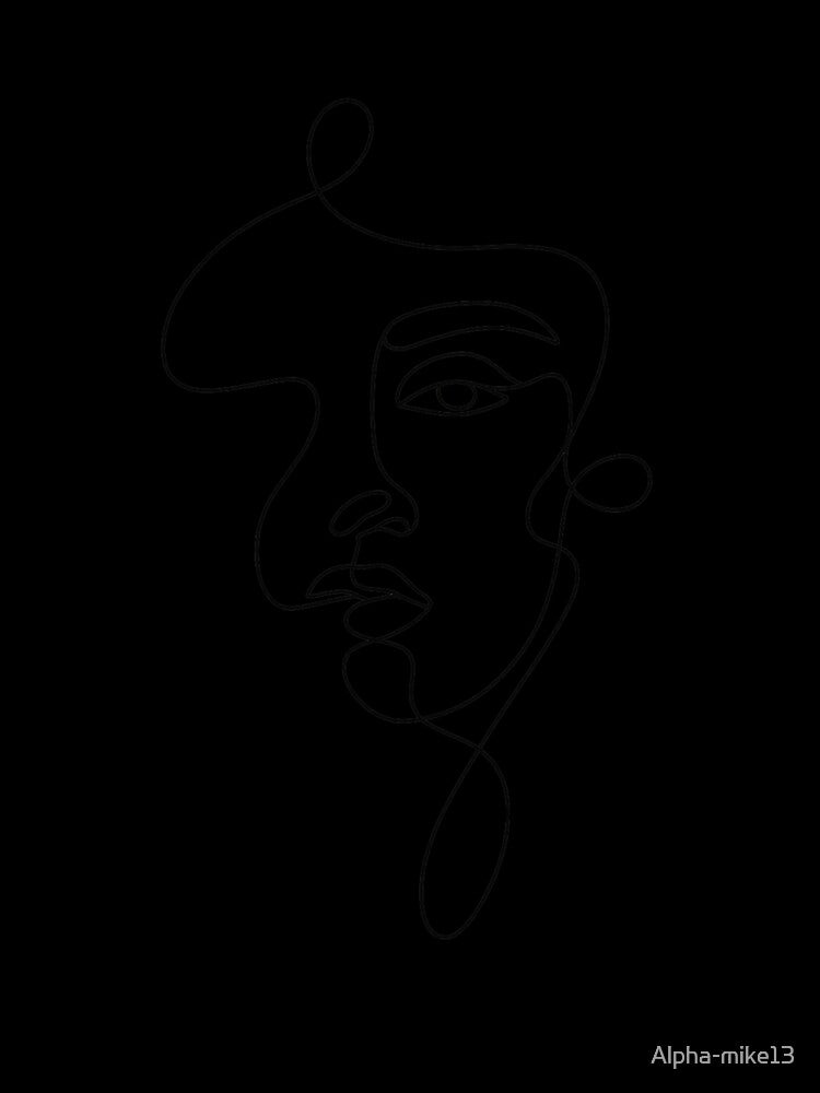 Ethereal Line – Minimalist Continuous Face Art by Alpha-mike13