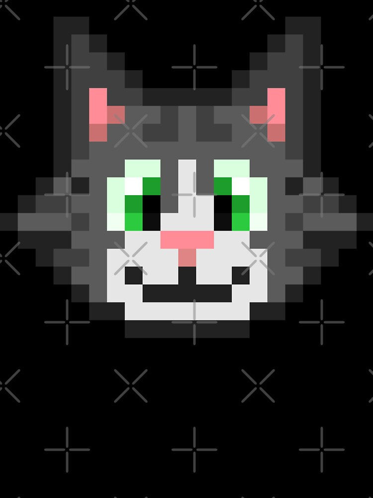Cat Pixel Art by RexGrounds05 Unisex , , , Long Sleeve Tee
