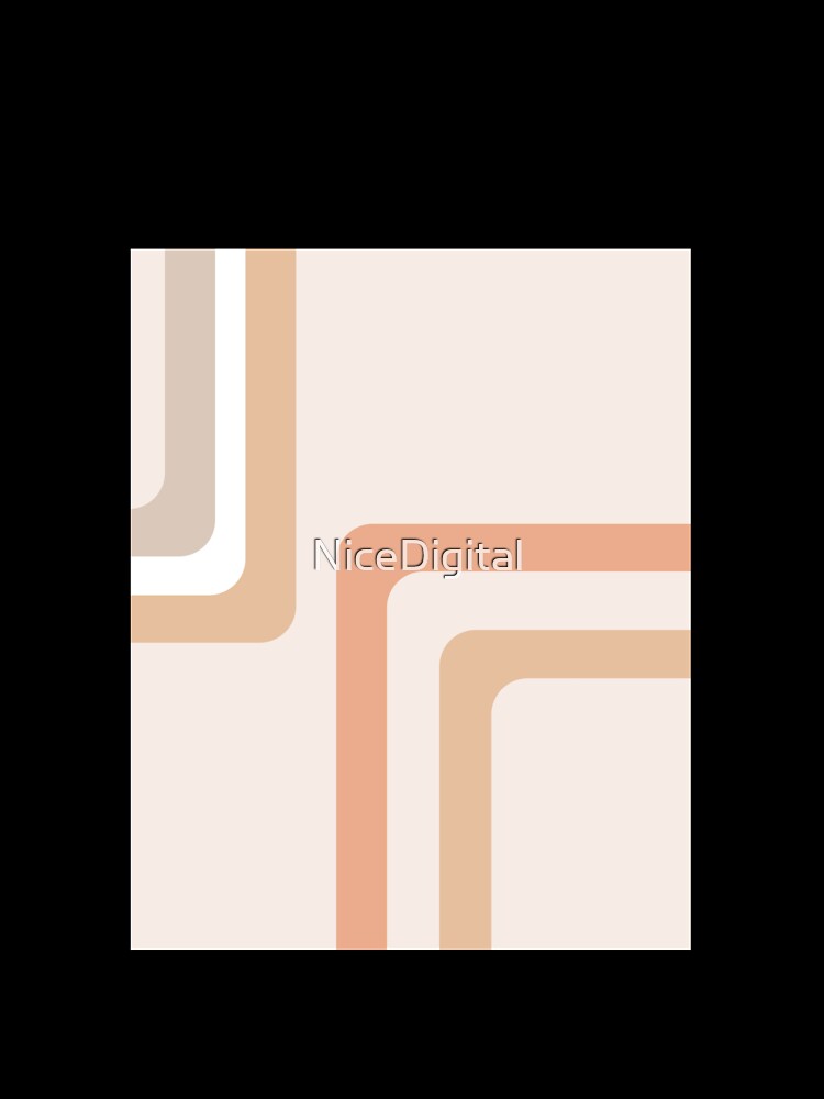 Retro Geometric Line Art in Soft Neutral Earth Tones by NiceDigital