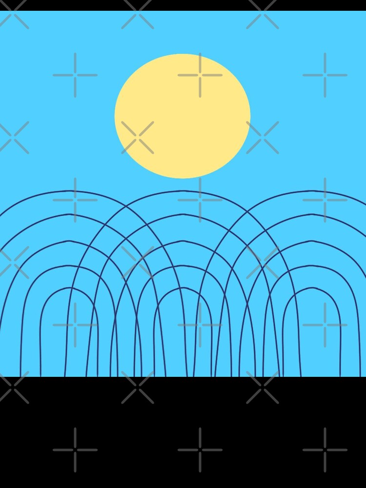 Abstract Illustration of a Blue Circle with Overlapping Lines on a blue Background by Beautiful art store
