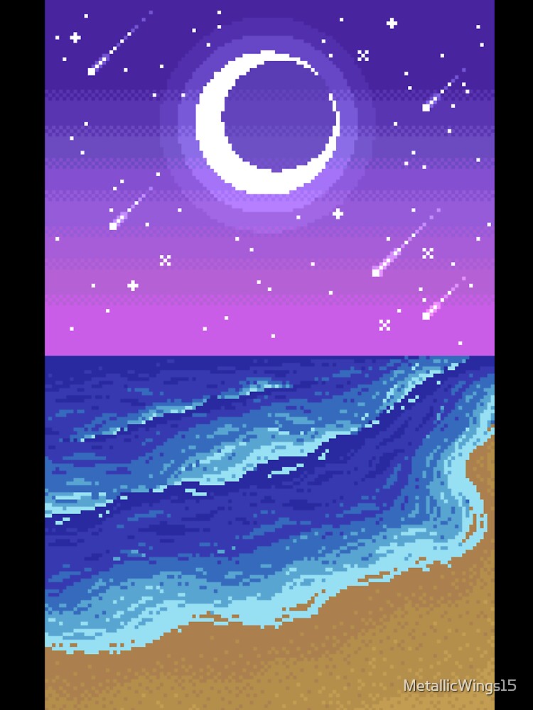 Starry Night on the Beach by MetallicWings15 Unisex , , , Long Sleeve Tee