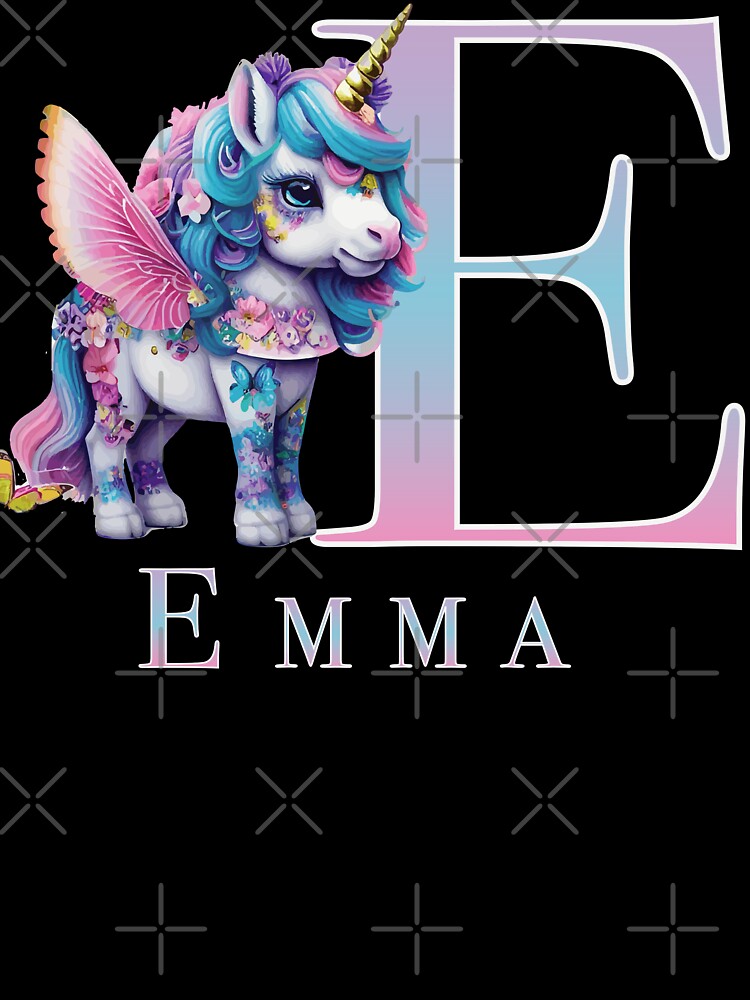Emma name with a cute unicorn by Lubellebubble20 Unisex , , , Long Sleeve Tee