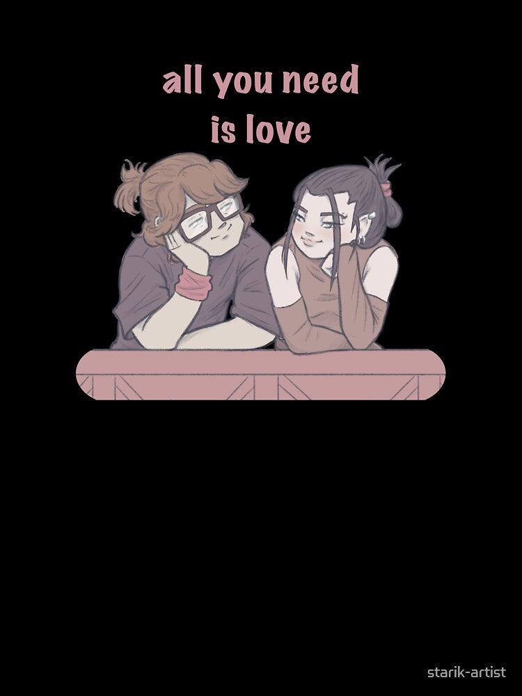 Sweet couple in love looks at each other by starik-artist Unisex , , , Long Sleeve Tee