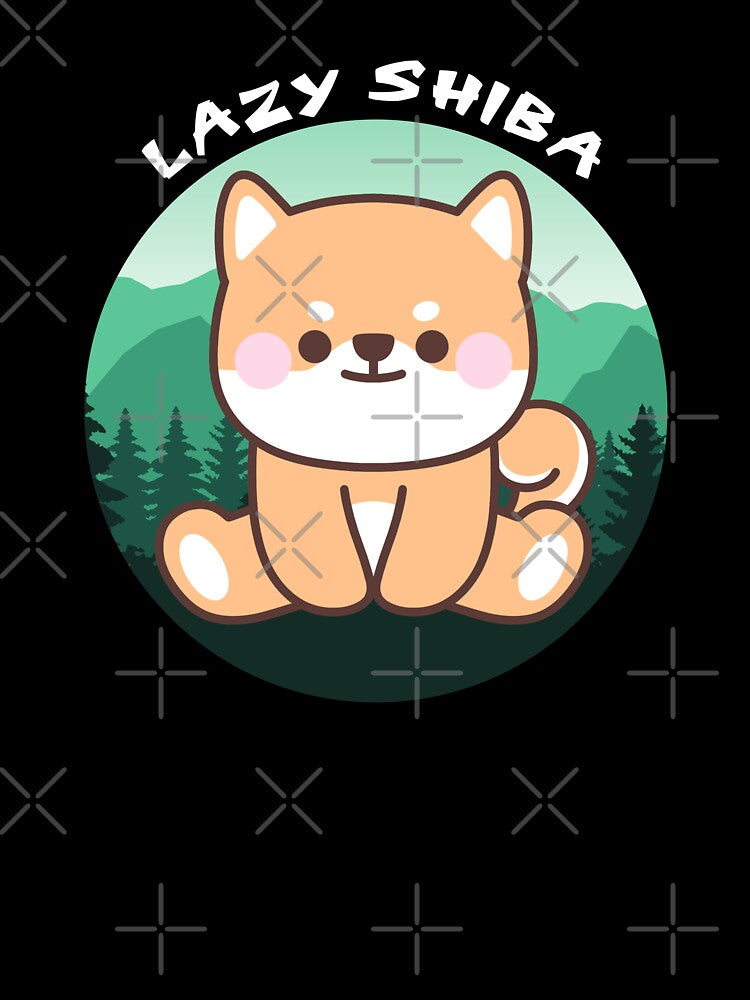 Lazy Shiba by The Love Quill Unisex , , , Long Sleeve Tee