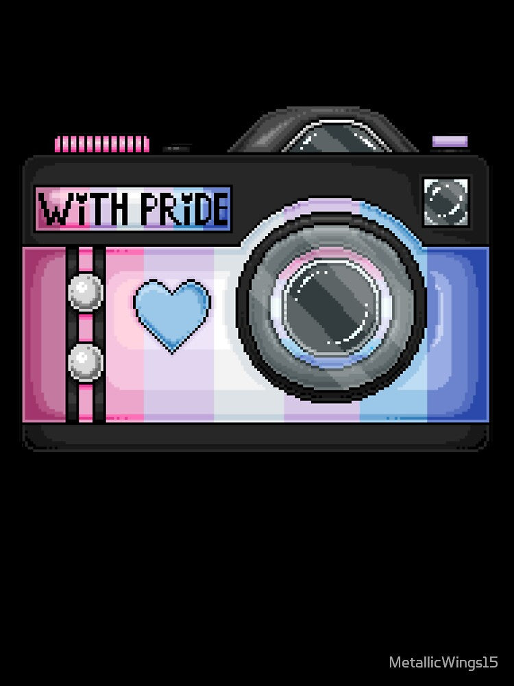Bigender Pride Pixel Camera by MetallicWings15 Unisex , , , Long Sleeve Tee
