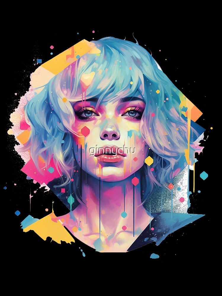 Girl Colorful Palette Vector by ginnychu Unisex , , , Long Sleeve Tee