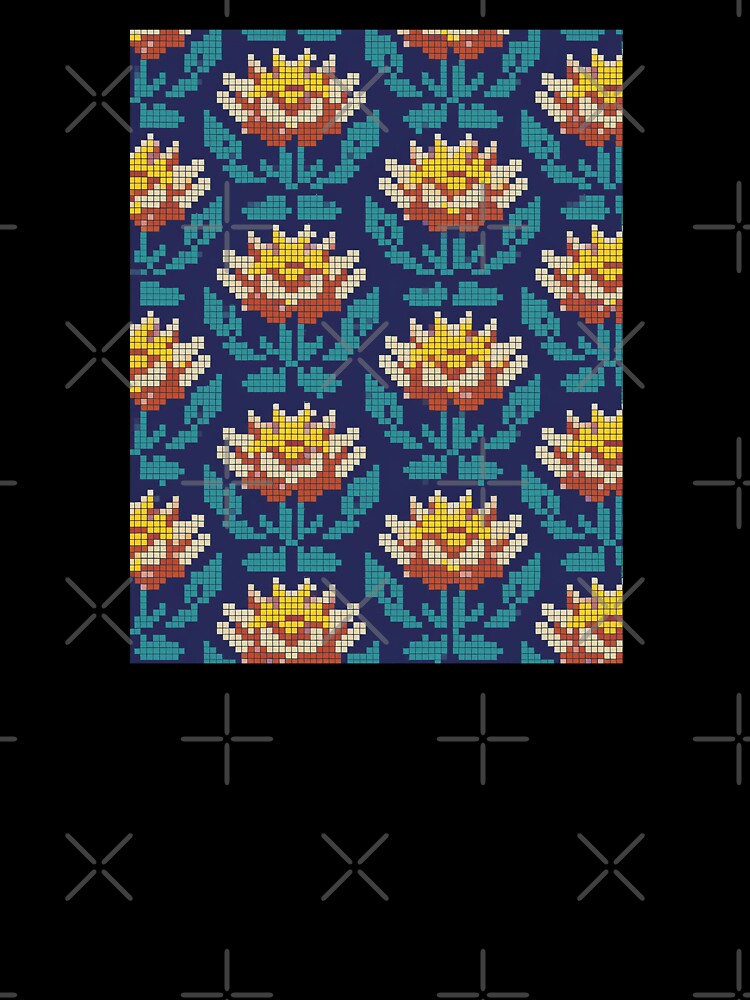 pixel flower pattern by ilomuilo Unisex , , , Long Sleeve Tee