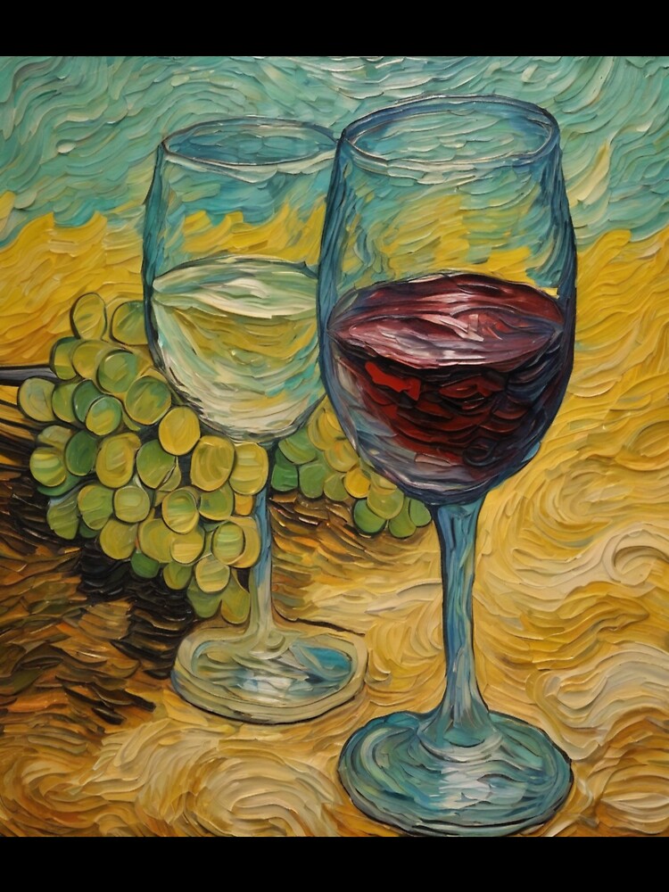 "Red and White Wine Glasses" by Artisticanvas Unisex , , , Long Sleeve Tee