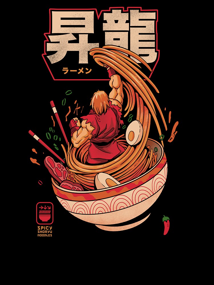 Spicy Shoryu Noodles by Madkobra Unisex , , , Long Sleeve Tee