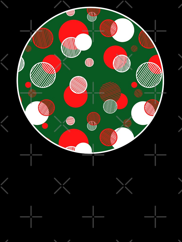 Red and Green Abstract Christmas Circles by ColorPopArtBoutique