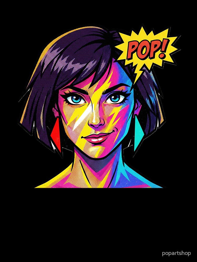 Retro Pop Art Comic Woman – 80s Style Illustration by popartshop Unisex , , , Long Sleeve Tee