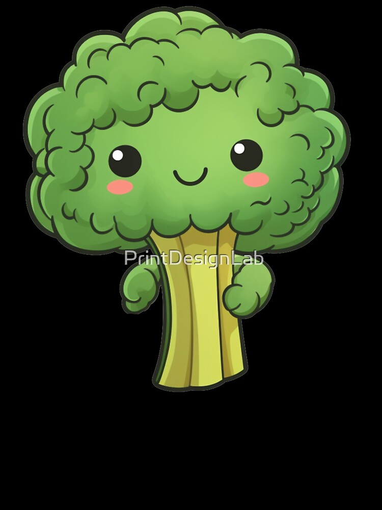 Sweet and Simple Broccoli, cute simple broccoli by PrintDesignLab Unisex , , , Long Sleeve Tee