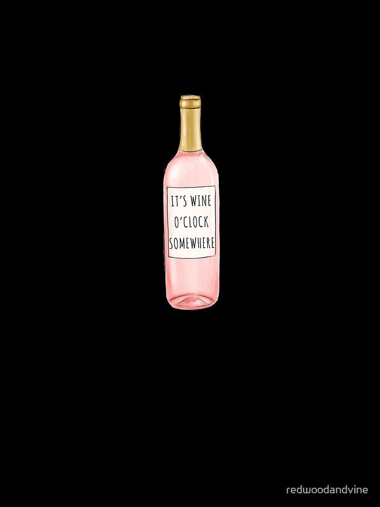 Wine O'Clock Somewhere by redwoodandvine Unisex , , , Long Sleeve Tee