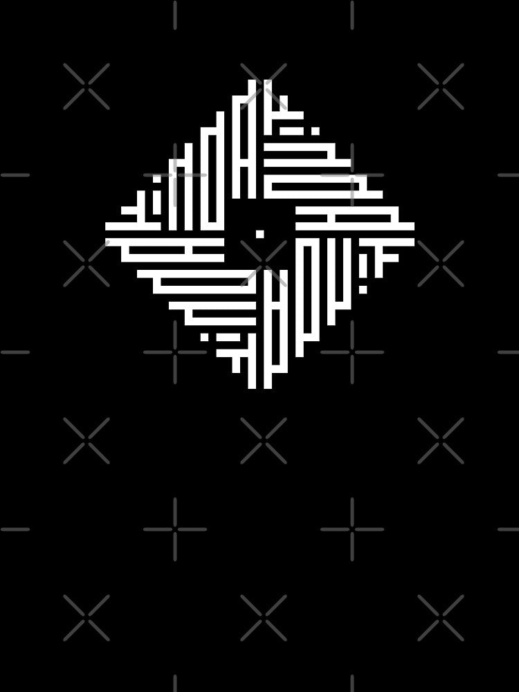 LINDA | White | Modern Geometric Kufi Calligraphy | From Name to Art by FOR YOUR NAME Unisex , , , Long Sleeve Tee