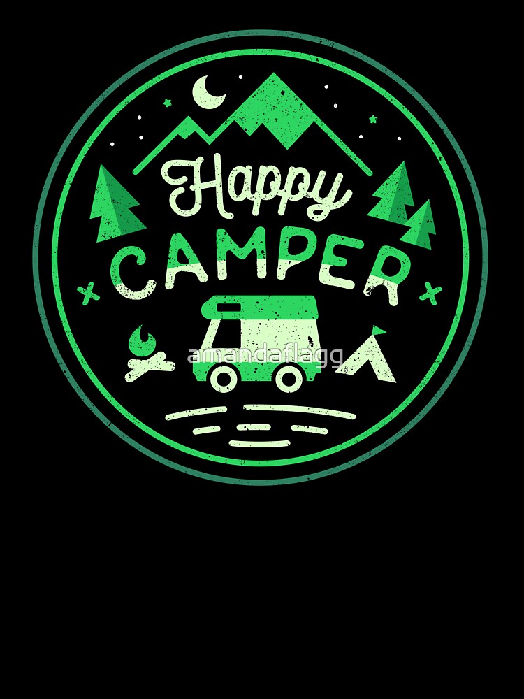 Happy Camper Modern by amandaflagg Unisex , , , Long Sleeve Tee
