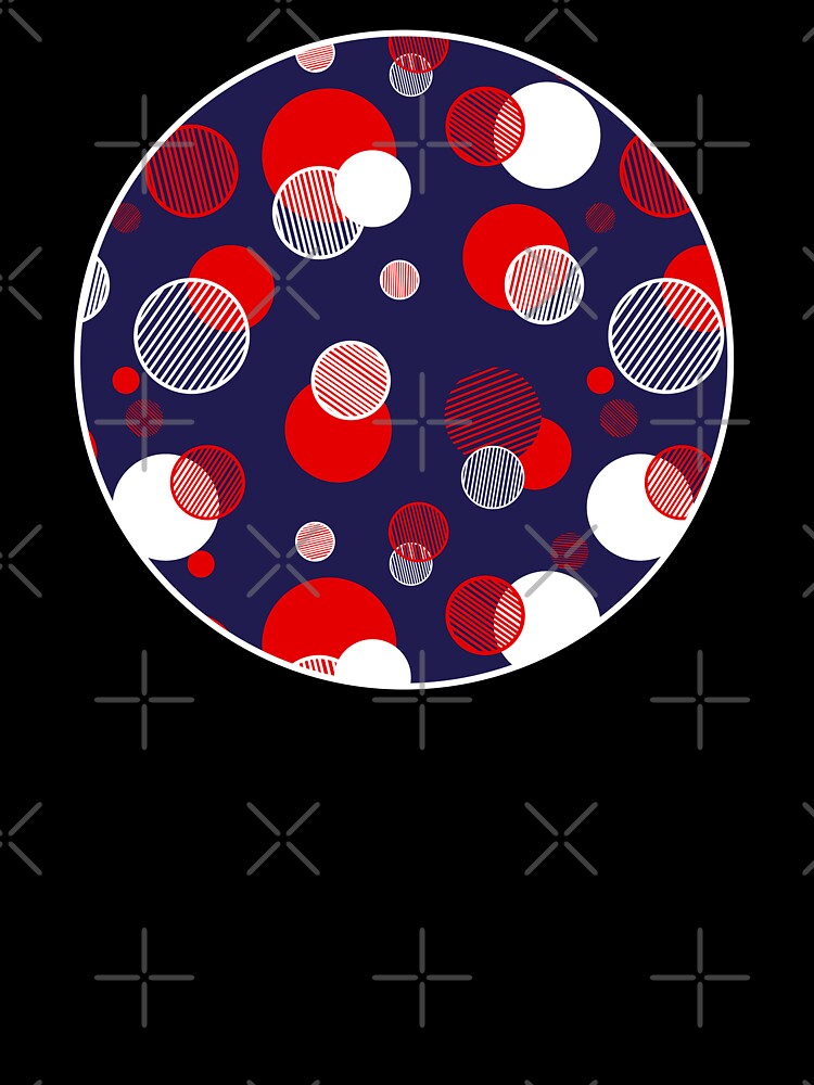 Red, White and Blue Abstract Circles by ColorPopArtBoutique