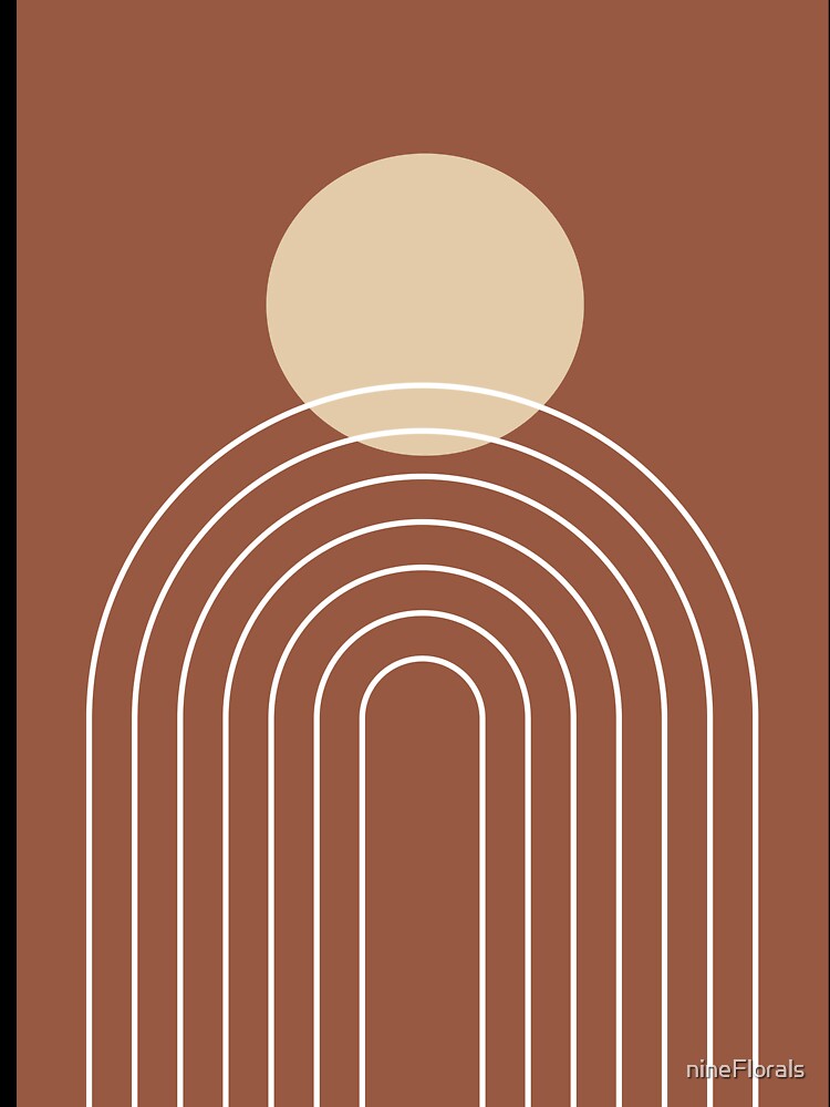 Mid Century Modern Geometric 3 (Terracotta and beige) by nineFlorals