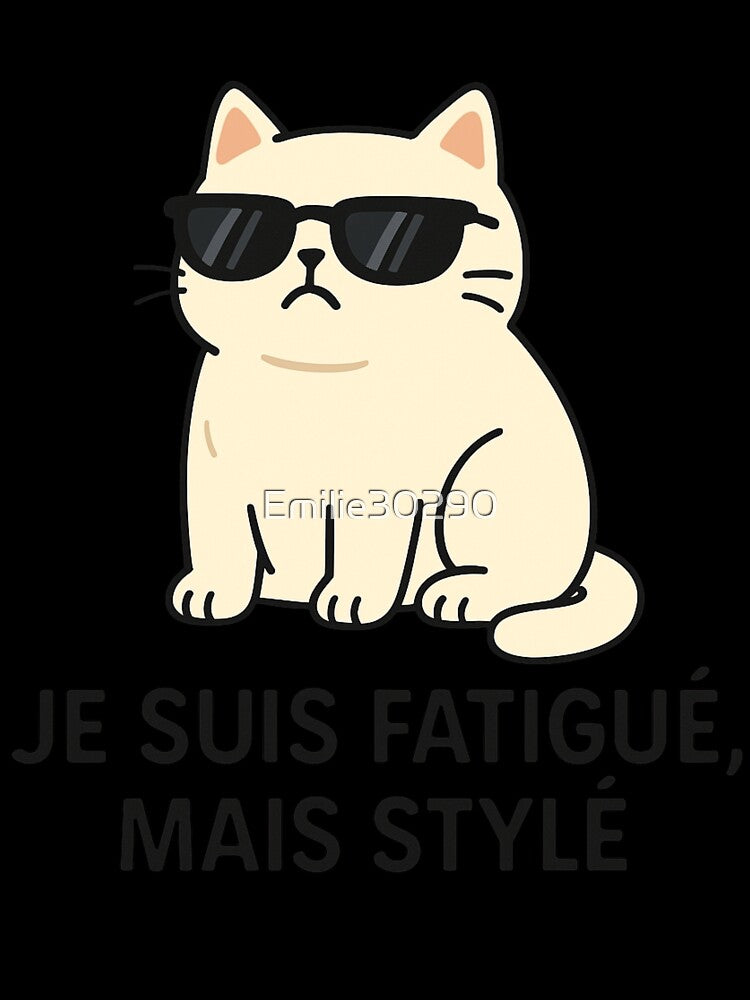 Cat I'm tired, but stylish by Mim's création Unisex , , , Long Sleeve Tee