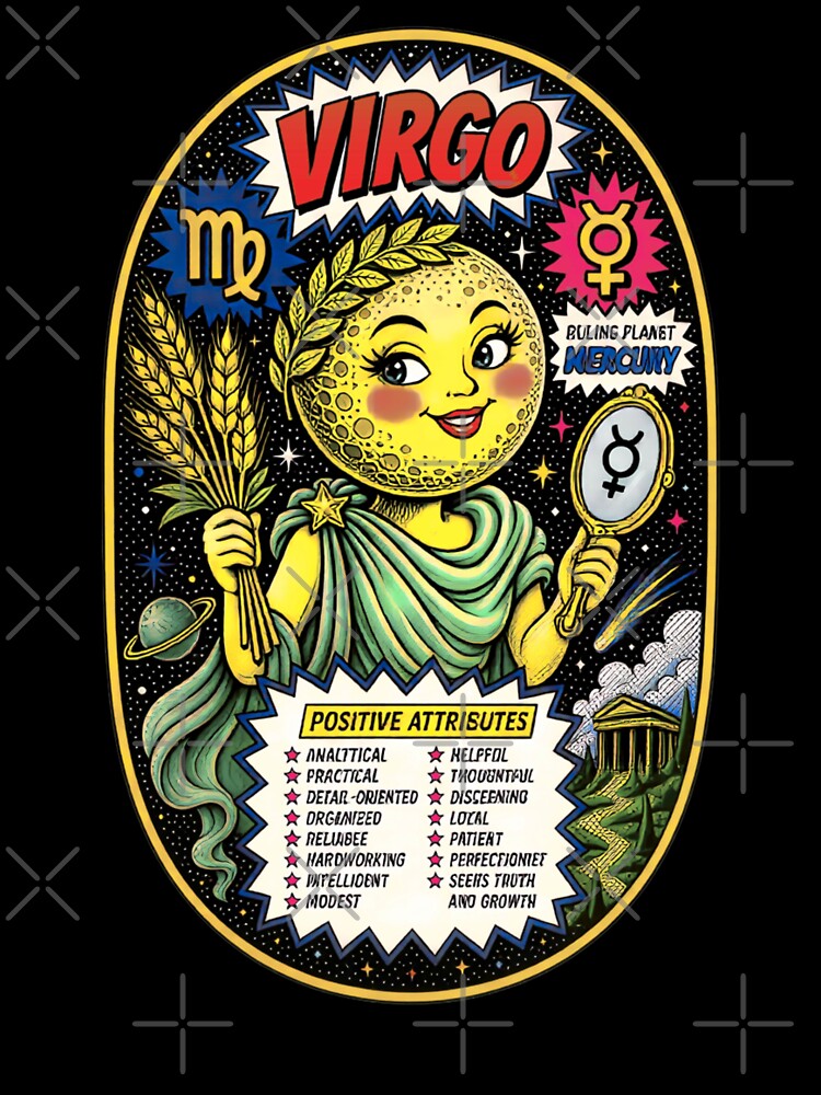 Pop Art of the Cosmos - Virgo by Cosmocharis Unisex , , , Long Sleeve Tee
