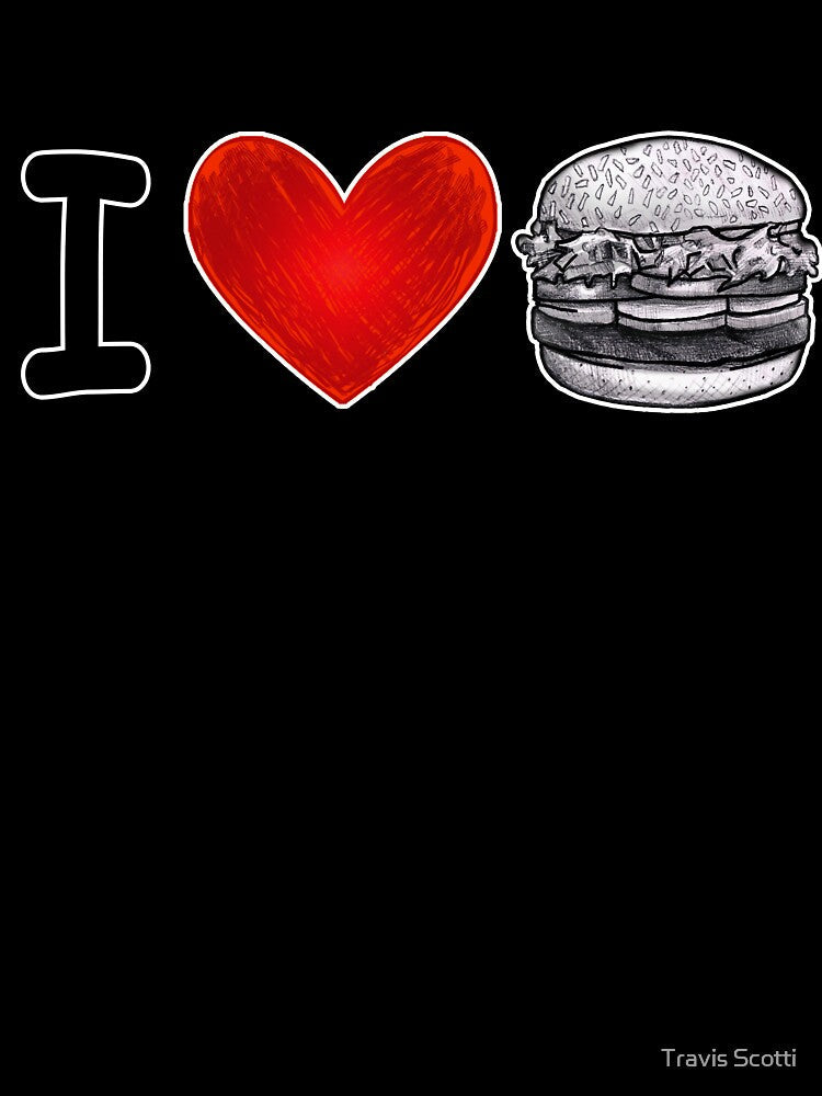 I LOVE BURGERS Black by Travis Scotti Unisex , , , Long Sleeve Tee