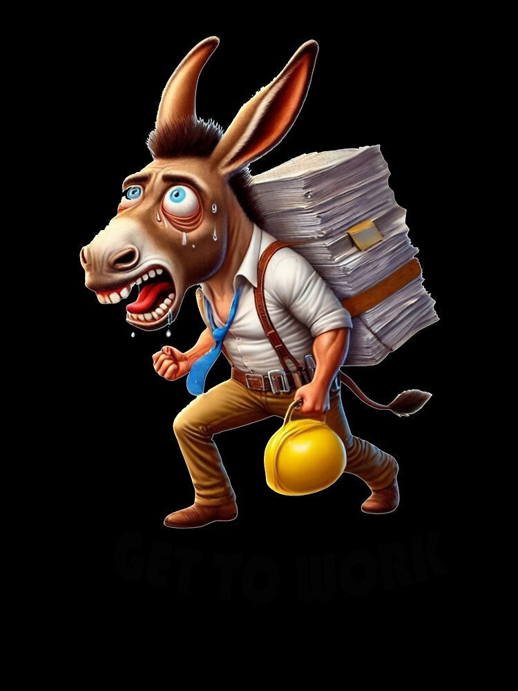 I work hard like a donkey, waiting for the weekend. by AndrewYoko Unisex , , , Long Sleeve Tee