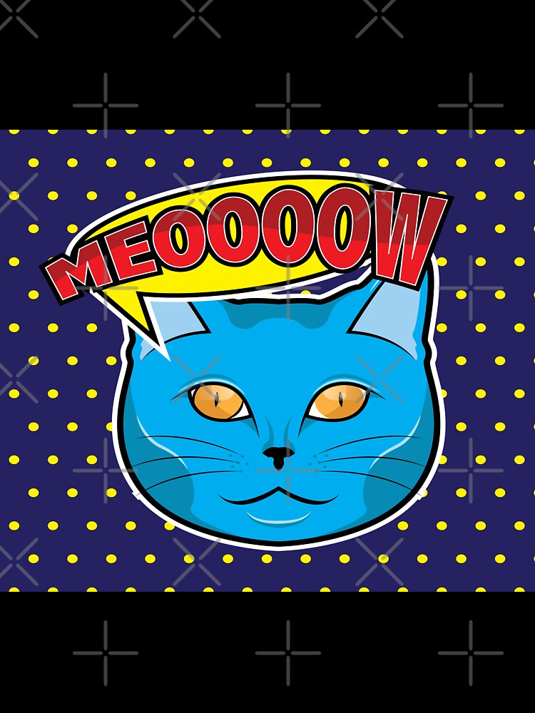 Cat Face Pop Art Illustration by leen12 Art Designs Prints Unisex , , , Long Sleeve Tee