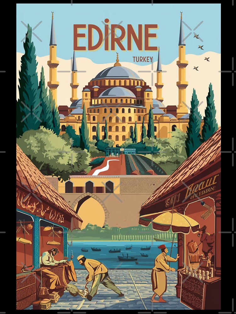 Edirne Vintage Travel Poster by TravelerRat Unisex , , , Long Sleeve Tee