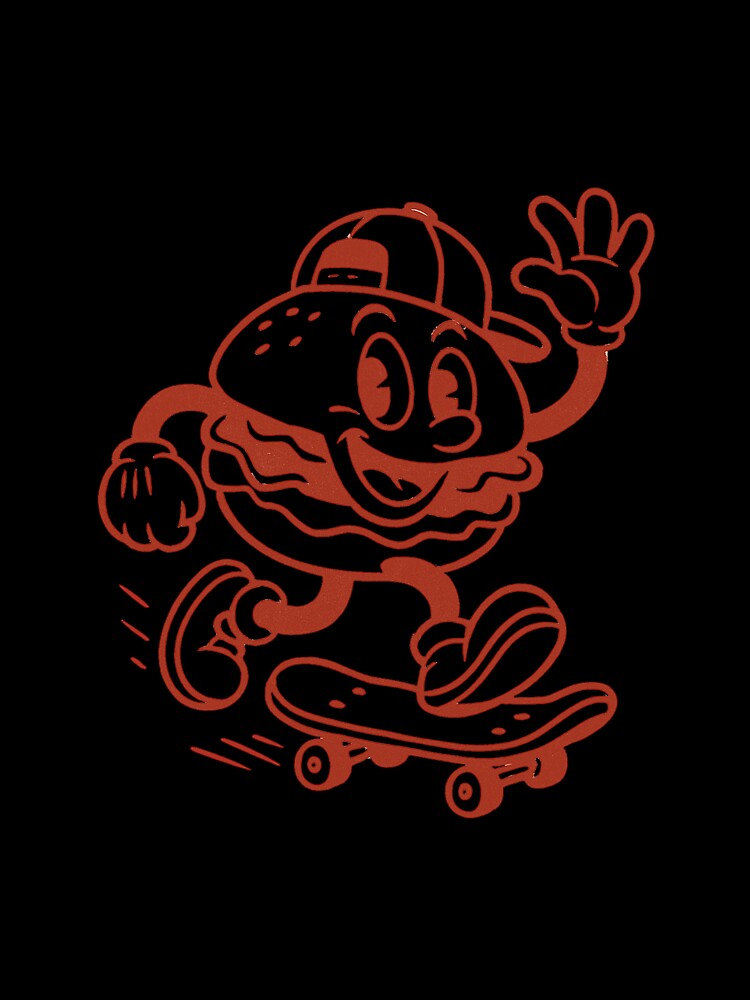 Skater Burger – Classic Red Roller by HoopeStylee Unisex , , , Long Sleeve Tee