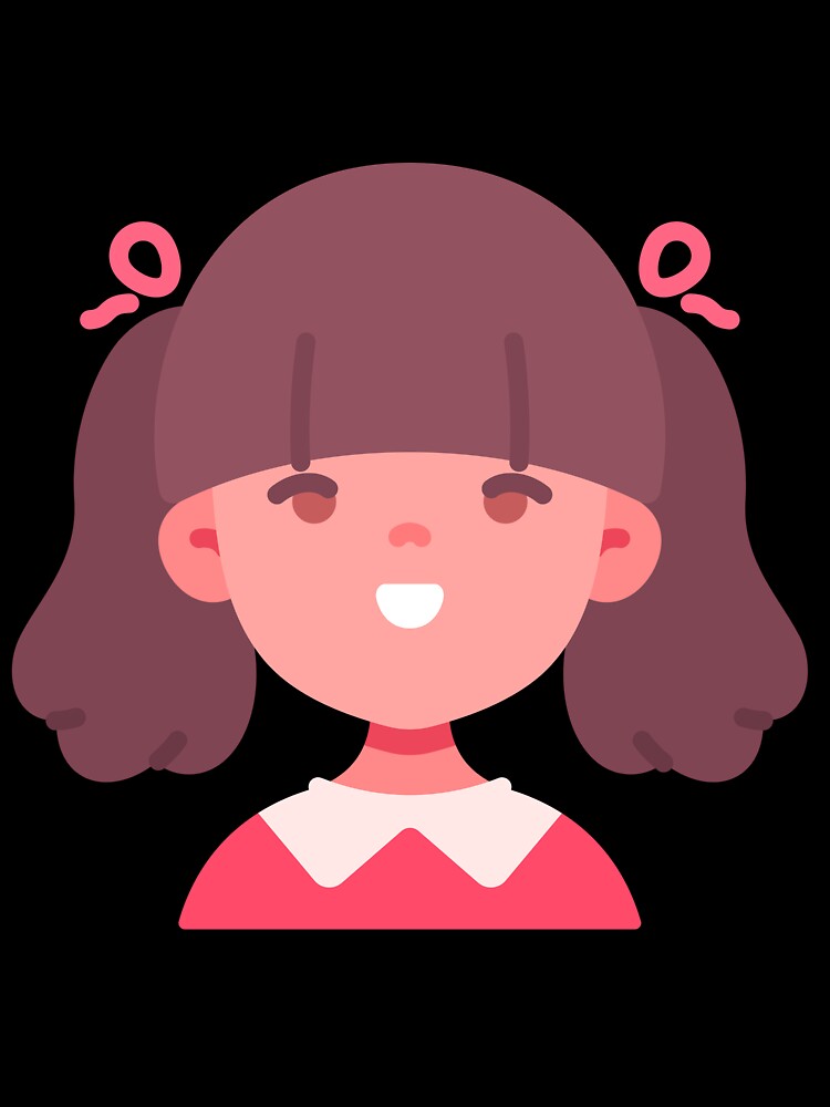 Girl Face Character by KidsAwesom Unisex , , , Long Sleeve Tee