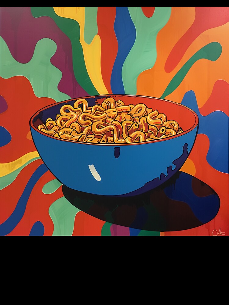 Macaroni Pasta Pop Art 2 by AstroRisq Unisex , , , Long Sleeve Tee