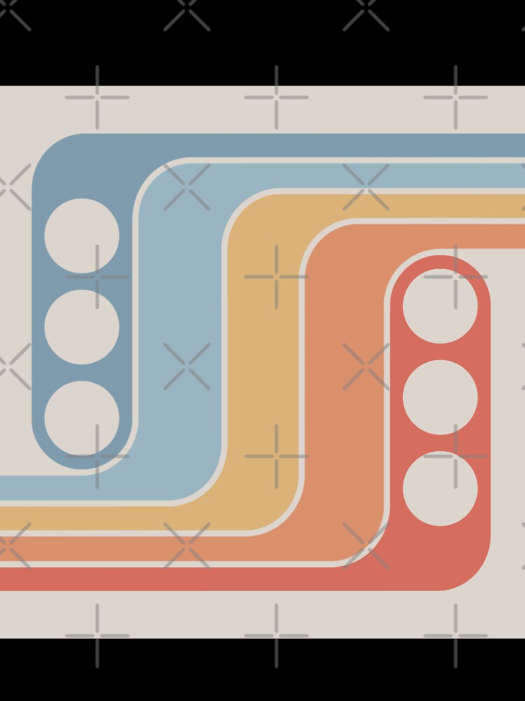 70s Retro Vintage Style Geometric Design Orange and Yellow by tonymagnerart