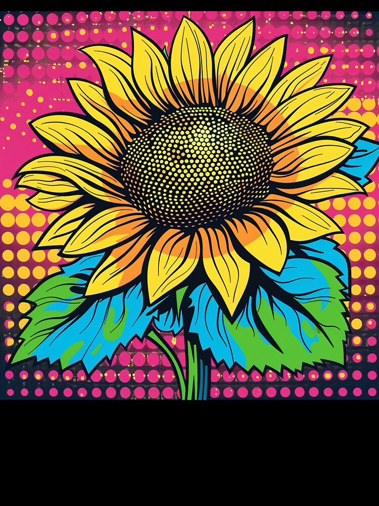 Sunflower Pop Art 3 by AstroRisq Unisex , , , Long Sleeve Tee