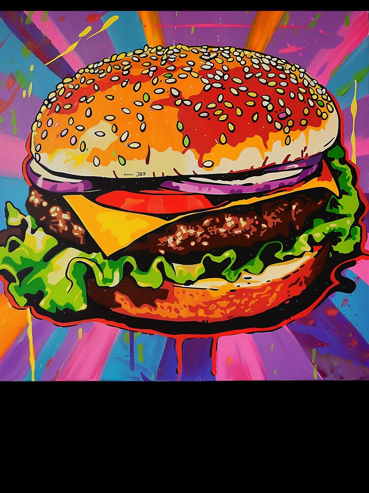 Hamburger Pop Art 3 by AstroRisq Unisex , , , Long Sleeve Tee