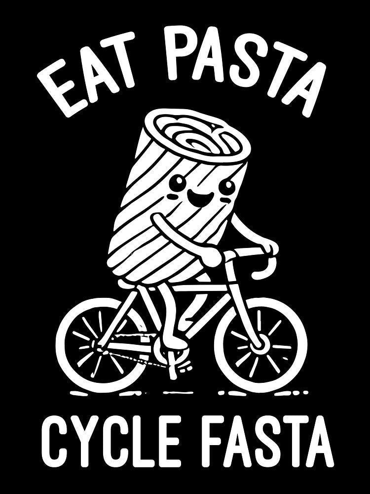 Eat Pasta Cycle Fasta – Cute Funny Pasta Biker Cyclist by chantastical Unisex , , , Long Sleeve Tee