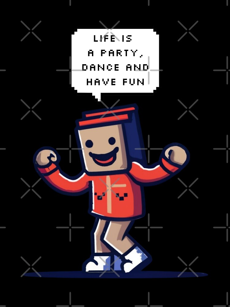 Life is a party, dance and have fun, Man in the box | Pixel Style by CircinusStore Unisex , , , Long Sleeve Tee