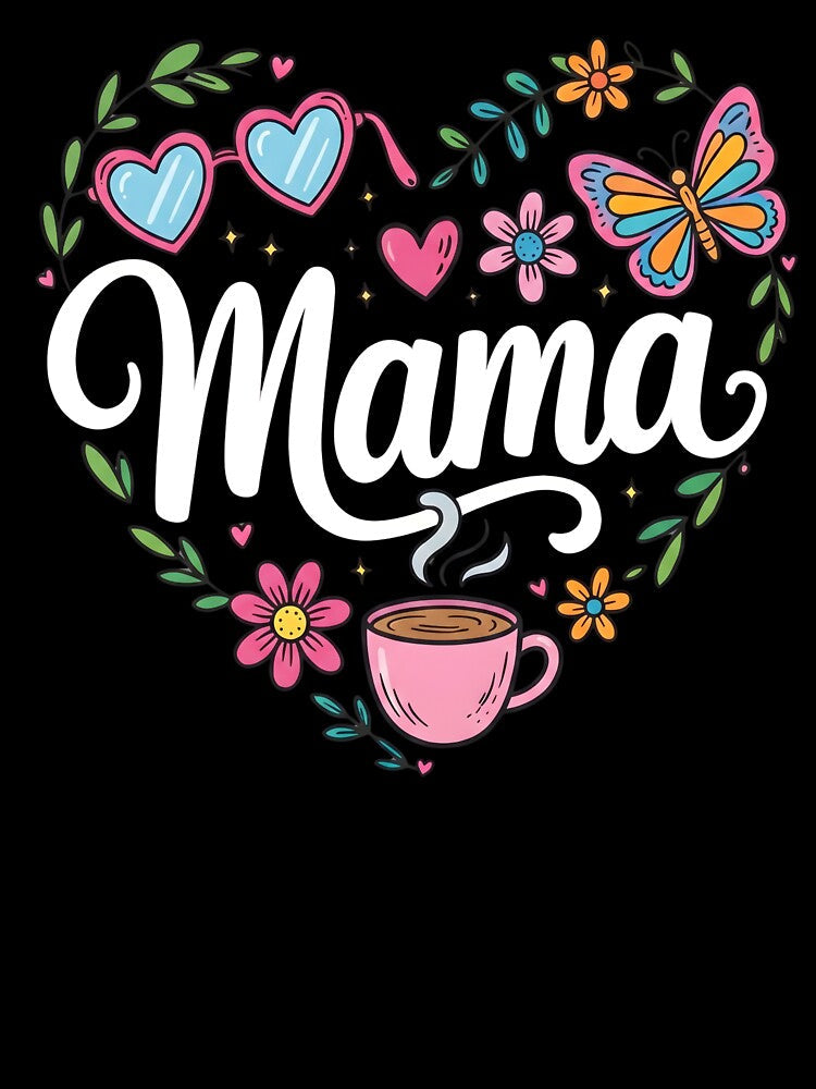 Cotton Heart Flower Butterfly And Coffee Mama by VGAfanatic Unisex , , , Long Sleeve Tee