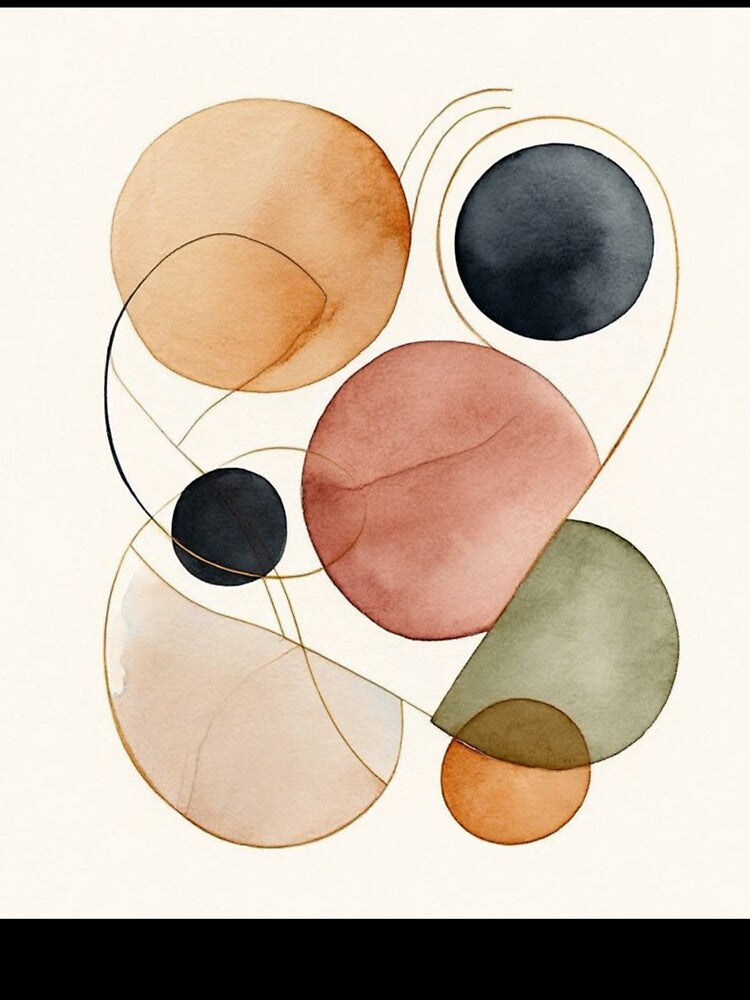 Modern Balance – Minimalist Geometric Watercolor Design by Ink-Your-Soul